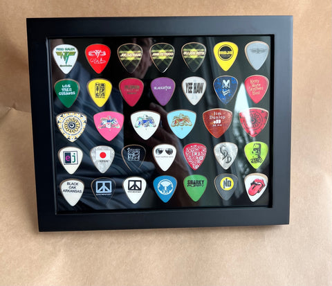 Combo Bass and Regular Guitar Pick Display, FRAME INCLUDED