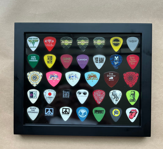 Combo Bass and Regular Guitar Pick Display, FRAME INCLUDED